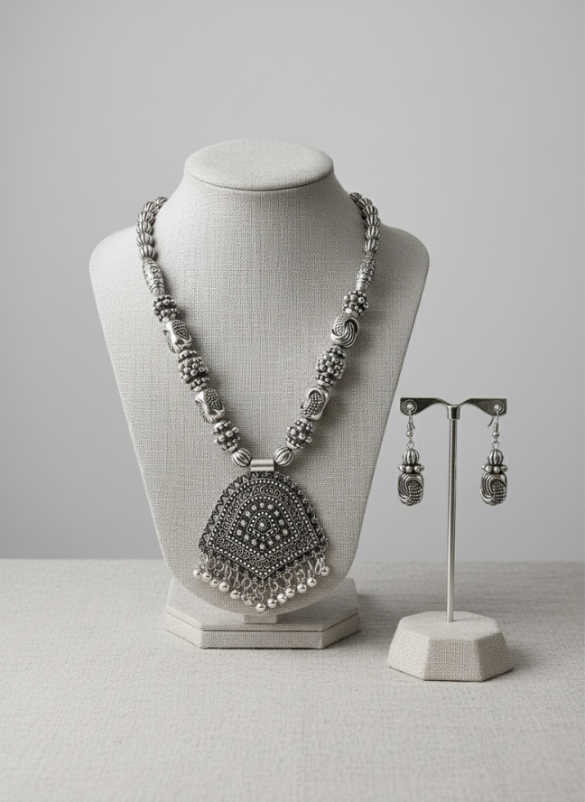 product image 13 Blush Bloom Rose Gold Statement Necklace Set - Image 1